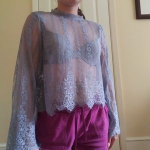 H&M Lace Overlay Top s. 2